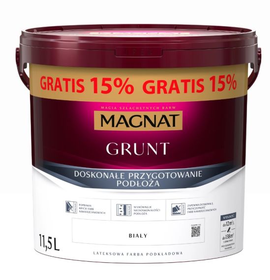 Grunt Pod Farby Ceramiczne i Lateksowe 11,5L Magnat Grunt Pod Farby Ceramiczne i Lateksowe 11,5L Magnat