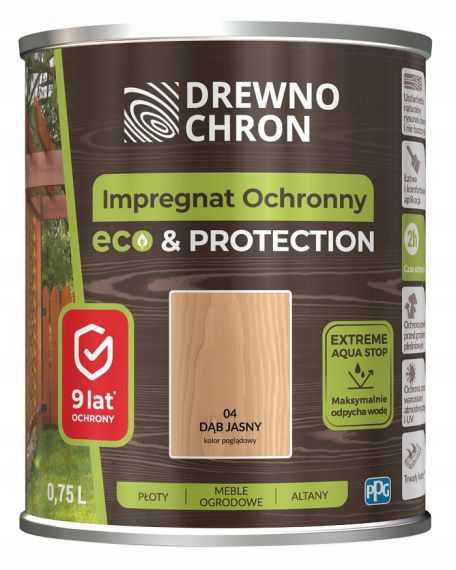 Impregnat Ochronny Eco&Protection Dąb Jasny 0.75L Drewnochron
