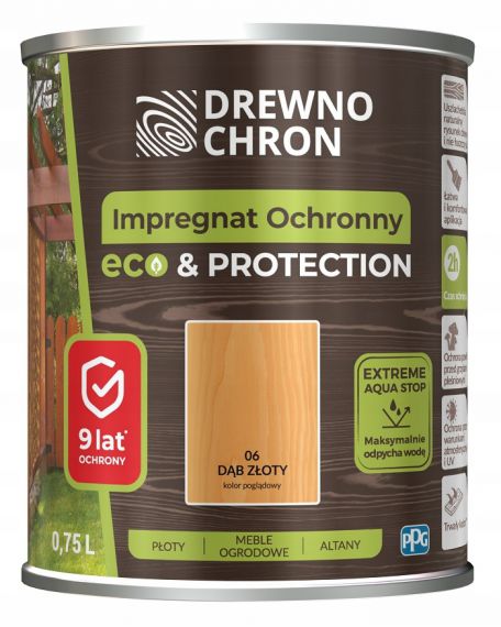 Impregnat Ochronny Eco&Protection Dąb Złoty 0.75L Drewnochron