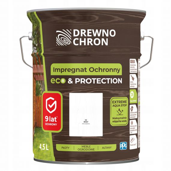 Impregnat Ochronny Eco&Protection Biały 4.5L Drewnochron