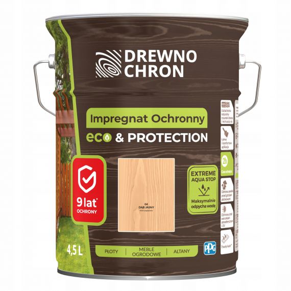 Impregnat Ochronny Eco&Protection Dąb Jasny 4.5L Drewnochron