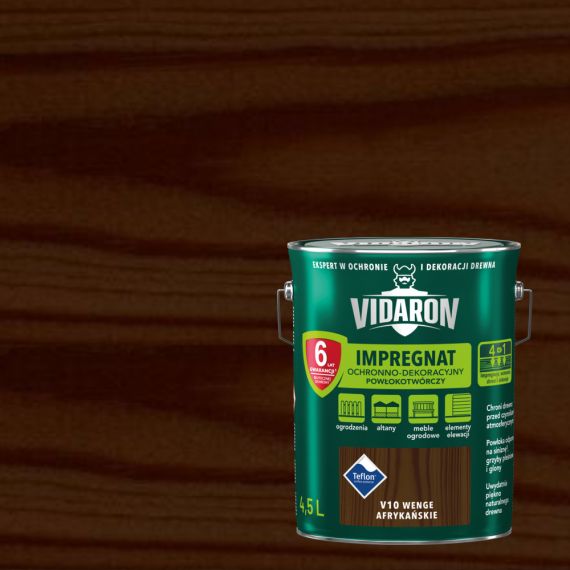 Impregnat Ochronno-Dekoracyjny Powłokotwórczy V10 Wenge Afrykańskie 4,5L Vidaron