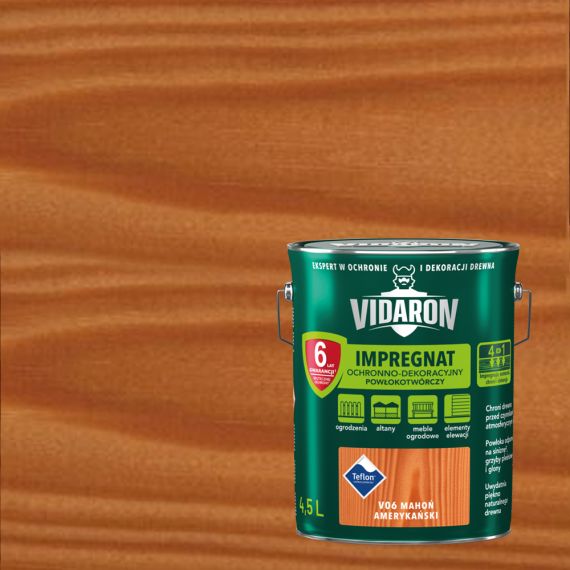 Impregnat Ochronno-Dekoracyjny Powłokotwórczy V06 Mahoń Amerykański 4,5L Vidaron