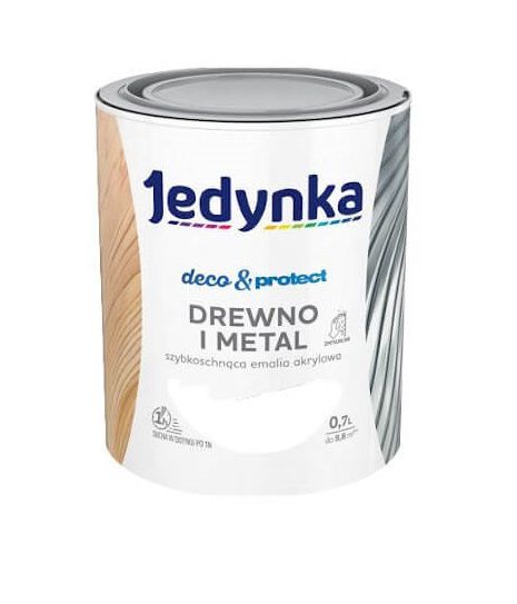 Farba Deco & Protect Drewno I Metal Biały Poł, 0,2L Jedynka