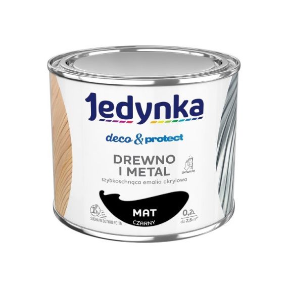 Farba Deco & Protect Drewno I Metal Czarny Mat 0.2L Jedynka-Tikkurila Farba Deco & Protect Drewno I Metal Czarny Mat 0.2L Jedynka-Tikkurila