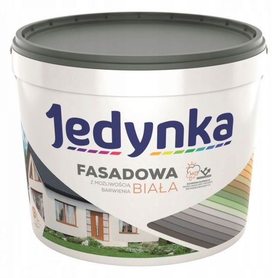 Farba Akrylowa Jedynka Fasadowa Biała Baza 9L Jedynka