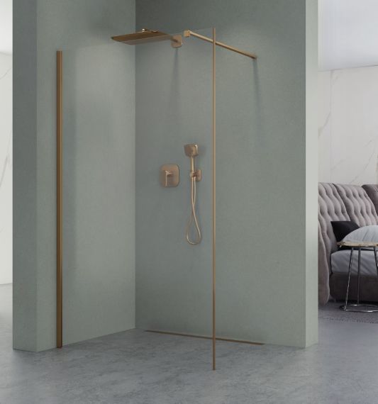 Kabina prysznicowa Walk-In Como 2.0 100cm Brush gold Atrium