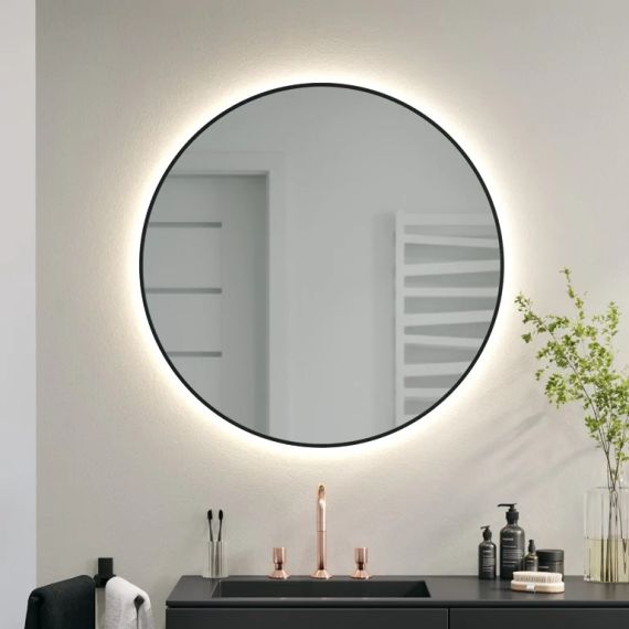 Lustro-Lazienkowe-Delicate-Ambiente-Led-100x100-Czarny-Ruke Lustro Łazienkowe Delicate Ambiente Led 100x100 Czarny Ruke