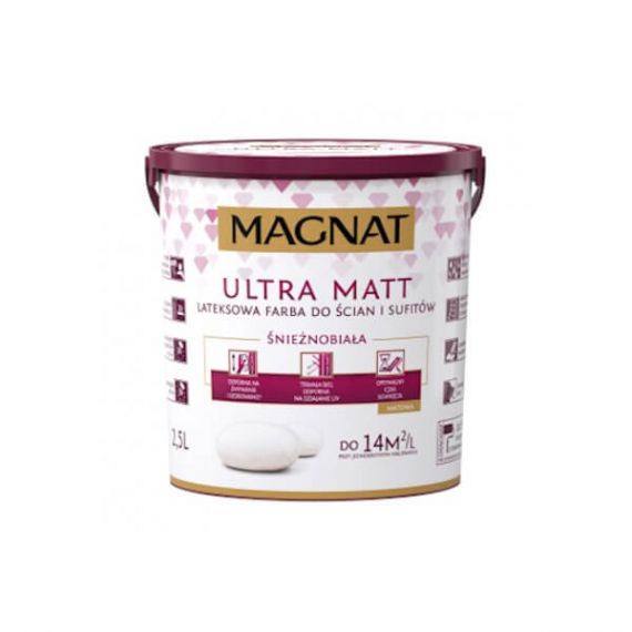 Farba Lateksowa Magnat Ultra Matt Śnieżnobiała 2,5L