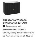 Szafka Wisząca Rio D80 Czarny Mat 80x60 Emporia