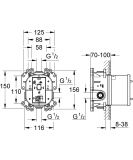 Bateria Podtynkowa Lineare 19296001 + Element Podtynkowy Rapido E 35501000 Grohe