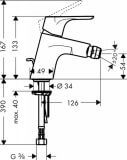 Bateria bidetowa Focus E2 31920000 Chrom Hansgrohe