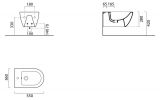 Bidet Podwieszany Pura 55 plus Zestaw Montażowy 55x36  8865111 plus FISR2 GSI