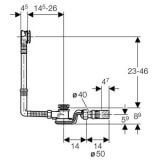 Zestaw Odpływowo-Przelwowy Do Wanien Uniflex Push Control 150.750.21.1 Geberit