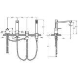 Bateria Wannowa 4-Otworowa Suit L A42529EXP Vitra