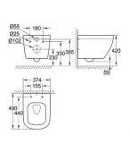 Muszla WC Wisząca Bezrantowa Triple Vortex 39206000 Grohe