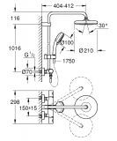 System Prysznicowy z Termostatem Tempesta Cosmopolitan System 210 27922001 Grohe