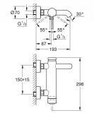 Bateria Wannowa Ścienna Jednouchwytowa Cool Sunrise 33624GL1 Grohe