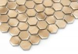 Mozaika Allumi Gold Hexagon 14 30x30 Dunin