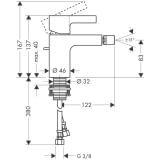 Bateria Bidetowa Jednouchwytowa Metris S 31261000  Chrom Hansgrohe