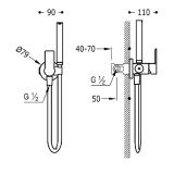 Bateria Bidetowa Podtynkowa Loft Chrom 20522301 Tres