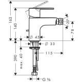 Bateria Bidetowa Talis E2 31622000 Hansgrohe