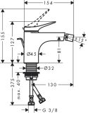 Bateria Bidetowa Vivenis Chrom 75200000 Hansgrohe