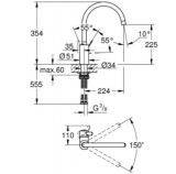 Jednouchwytowa Bateria Zlewozmywakowa Eurosmart Cosmopolitan 32843002 Grohe