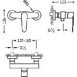 Bateria natryskowa FLAT TRES plus słuchawka plus wąż 20416701 Tres