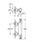 Bateria Prysznicowa Z Termostatem Grohtherm 800 34558000 Grohe