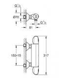 Bateria Prysznicowa Z Termostatem Grohtherm 1000 34143003 Grohe