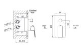 Bateria Prysznicowo-Wannowa Podtynkowa Teo Gun Metal 02042BN Emporia
