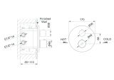 Bateria Prysznicowo-Wannowa Termostatyczna Podtynkowa Rio Z Boxem 3-Wyjściowym Gun Metal 01043BN Emporia