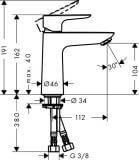 Bateria Umywalkowa Bez Kompletu Odpływowego TALIS E 110 71712000 Hansgrohe