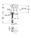 Bateria Umywalkowa, Rozmiar M Essence 23463001 Grohe