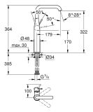 Bateria Umywalkowa Essence Xl Phantom Black 24170KF1 Grohe