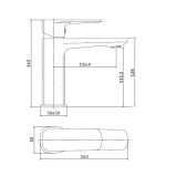 Bateria Umywalkowa Larga Złoty S951-389 Cersanit