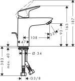 Bateria umywalkowa Logis 100 71100000 Hansgrohe