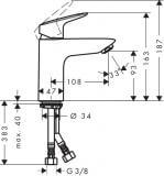 Bateria Umywalkowa Logis 100 Bez Kompletu Odpływowego 71101000 Hansgrohe