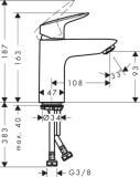 Bateria Umywalkowa Logis Comfort Zone 100 Push Open 71107000 Hansgrohe