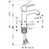 Bateria Umywalkowa Metris Classic 31075000 Hansgrohe