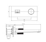 Bateria Umywalkowa Podtynkowa Złoty Szczotkowany Contour CT8015GLB Omnires