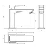 Bateria Umywalkowa Stojąca Parma Czarny PM7410BL Omnires