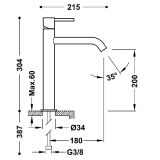 Bateria Umywalkowa Study 26230701AC Tres