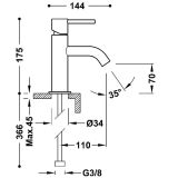 Bateria Umywalkowa Study Czerń Matowa 26290301NM Tres