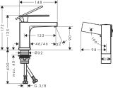 Bateria Umywalkowa Tecturis E 73001700 Coolstart Biały Mat Hansgrohe