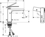 Bateria Umywalkowa Tecturis E 73012140 Coolstart Brąz Szczotkowany Hansgrohe