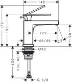 Bateria Umywalkowa Tecturis E 73013670 Czarny Mat Hansgrohe