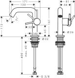 Bateria Umywalkowa Tecturis S 73320140 Coolstart Brąz Szczotkowany Hansgrohe