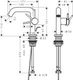 Bateria Umywalkowa Tecturis S 73323700 Biały Mat Hansgrohe